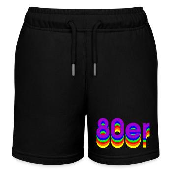 80er - Kinder Organic Joggingshorts Mini Bolter von Stanley/Stella - Schwarz - Vorne