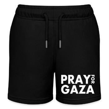Pray for gaza - Short de jogging enfant bio Stanley/Stella - noir - Devant