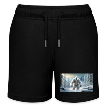 Sasquatch Bigfoot in den Bergen Schneemonster - Kinder Organic Joggingshorts Mini Bolter von Stanley/Stella - Schwarz - Vorne