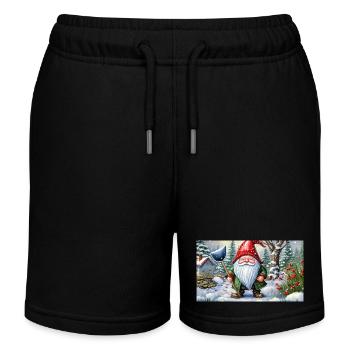niedliche kleine Zwerge Alltag – Schnee schippen - Kinder Organic Joggingshorts Mini Bolter von Stanley/Stella - Schwarz - Vorne
