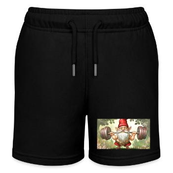 cute little gnomes everyday life – working out - Kids Organic Sweat Shorts by Stanley/Stella - black - Front