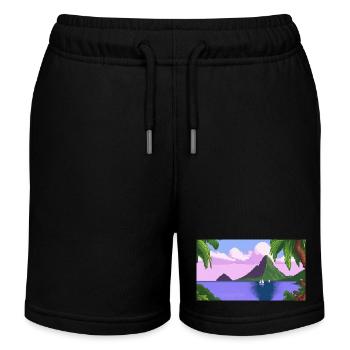 Piton ,Sainte-Lucie - Pixel Art - Short de jogging enfant bio Stanley/Stella - noir - Devant