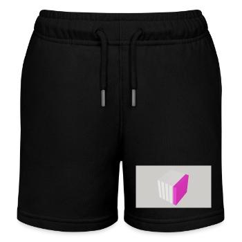Splitting cube pink - Kids Organic Sweat Shorts by Stanley/Stella - black - Front