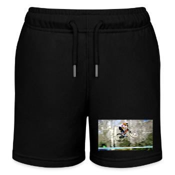 Downhill mountain biking - Kids Organic Sweat Shorts by Stanley/Stella - black - Front