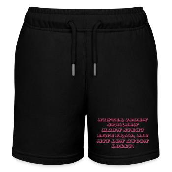 Behind every strong man... - Kids Organic Sweat Shorts by Stanley/Stella - black - Front