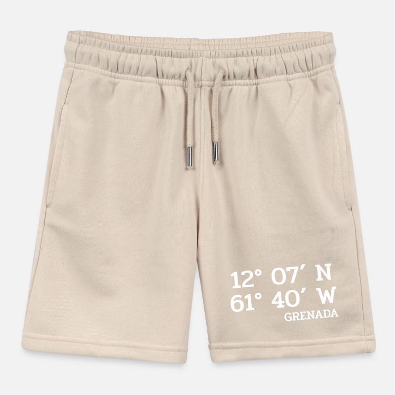Grenada Coordinates - Coordinates - Caribbean Kids Organic Sweat Shorts by Stanley/Stella