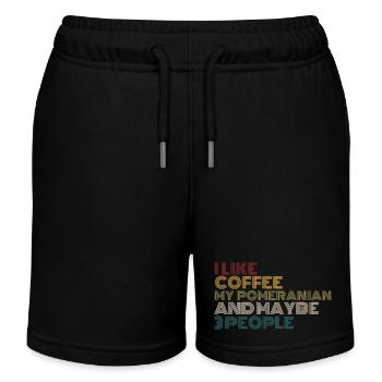 Kaffeeliebhaber Pommerscher Hundebesitzer Lustiges Zitat Vin - Kinder Organic Joggingshorts Mini Bolter von Stanley/Stella - Schwarz - Vorne