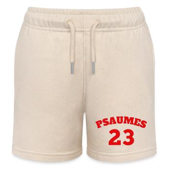 Psalm 23 Bible verse - Kids Organic Sweat Shorts by Stanley/Stella - soft Ecru - Front