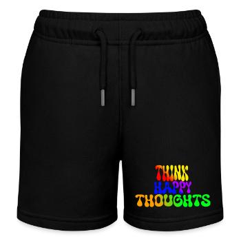 Think Happy Thoughts - Kids Organic Sweat Shorts by Stanley/Stella - black - Front