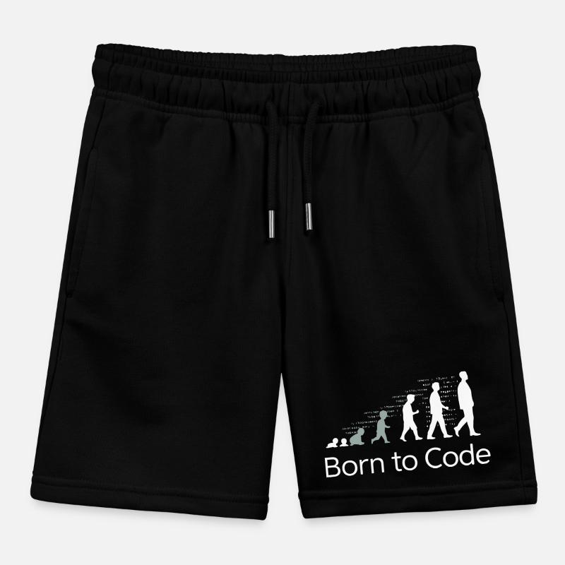 BORN TO CODE Kids Organic Sweat Shorts by Stanley/Stella
