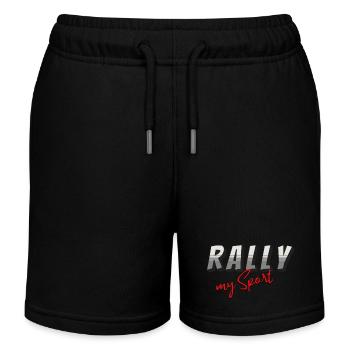Rallye My Sport - Gris Rouge - Short de jogging enfant bio Stanley/Stella - noir - Devant