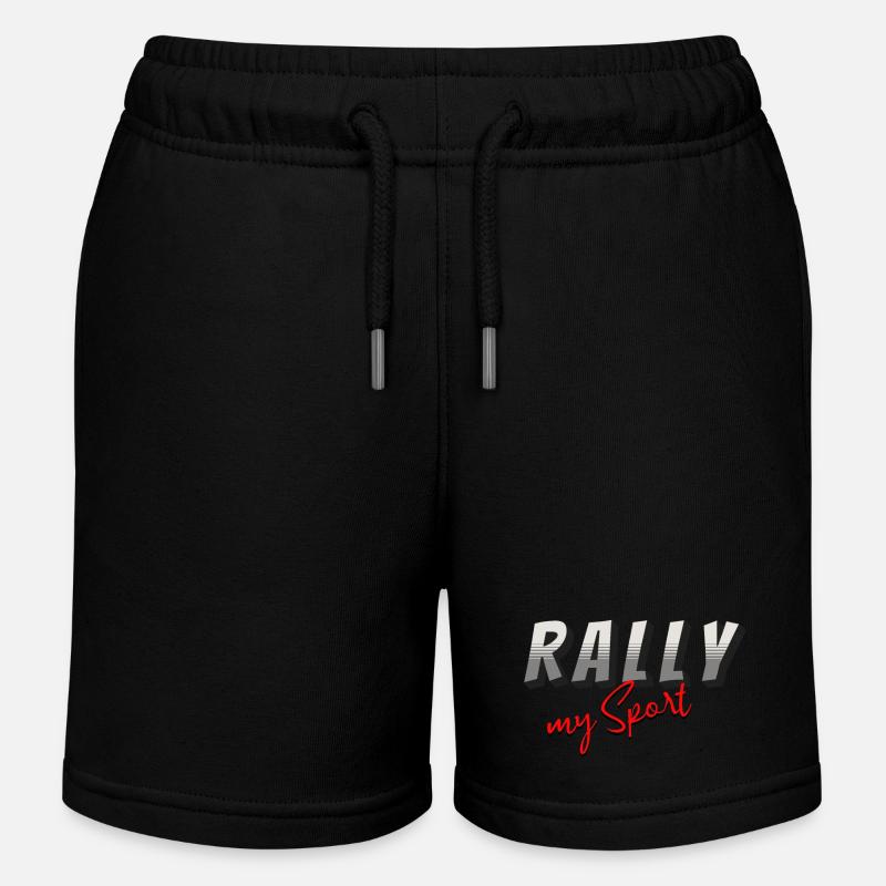 Rallye My Sport - Gris Rouge - Short de jogging enfant bio Stanley/Stella - noir