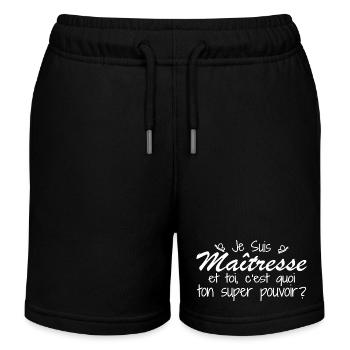 Ich bin Herrin. Was ist deine Superkraft? - Kinder Organic Joggingshorts Mini Bolter von Stanley/Stella - Schwarz - Vorne