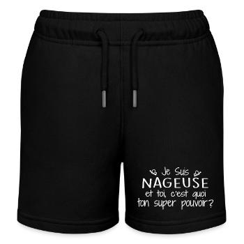 I am a swimmer. What's your superpower? - Kids Organic Sweat Shorts by Stanley/Stella - black - Front