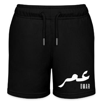 Omar Arabic name - Kids Organic Sweat Shorts by Stanley/Stella - black - Front