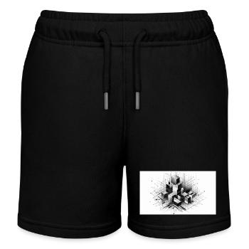 Abstract boxes - Kids Organic Sweat Shorts by Stanley/Stella - black - Front