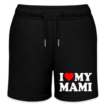 I love my mami - Kids Organic Sweat Shorts by Stanley/Stella - black - Front