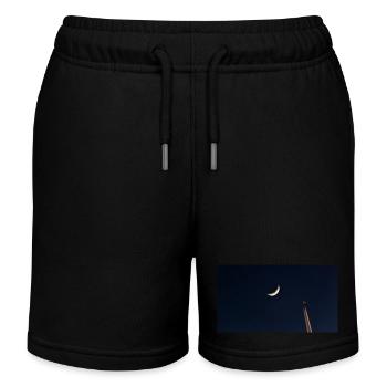 Der Mond und das Flugzeug - Kinder Organic Joggingshorts Mini Bolter von Stanley/Stella - Schwarz - Vorne
