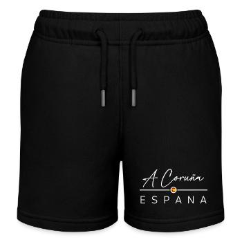 Spain - A Coruña - Spain - España - Kids Organic Sweat Shorts by Stanley/Stella - black - Front