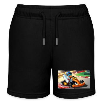 Stork Kart - Kinder Organic Joggingshorts Mini Bolter von Stanley/Stella - Schwarz - Vorne