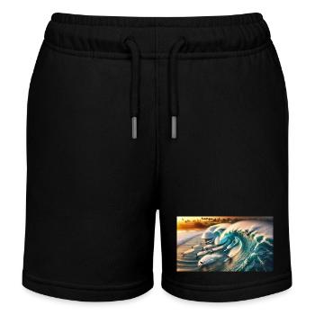 Pipelining von Surfern - Kinder Organic Joggingshorts Mini Bolter von Stanley/Stella - Schwarz - Vorne