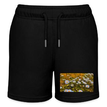 Daisies in Bloom - Kids Organic Sweat Shorts by Stanley/Stella - black - Front