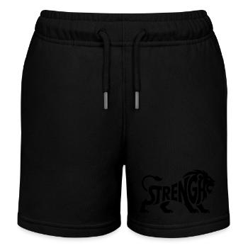 Strengh - Cool Lion Logo - Kids Organic Sweat Shorts by Stanley/Stella - black - Front