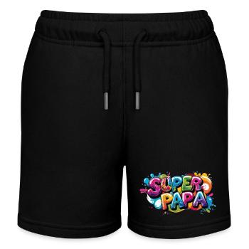 Cooles Superpapa Shirt im Graffiti Style für Väter - Kinder Organic Joggingshorts Mini Bolter von Stanley/Stella - Schwarz - Vorne