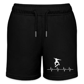 Battement de cœur d’un skateur - Short de jogging enfant bio Stanley/Stella - noir - Devant