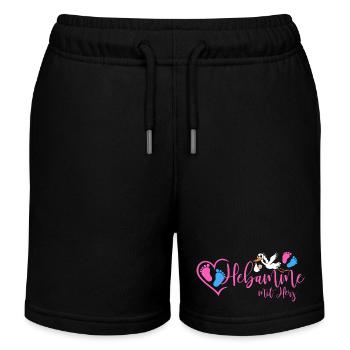 Hebamme mit Herz  - Kinder Organic Joggingshorts Mini Bolter von Stanley/Stella - Schwarz - Vorne