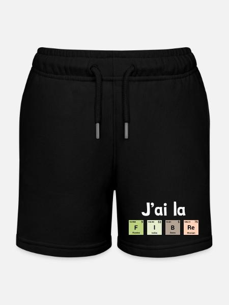 J'ai la fibre - éléments périodiques - Short de jogging enfant bio Stanley/Stella - noir