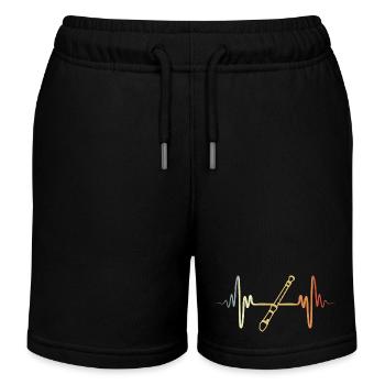 Flûte rétro - Short de jogging enfant bio Stanley/Stella - noir - Devant