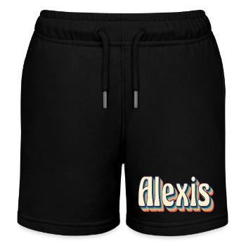 vintage retro Alexis t-shirt t-shirt gift idea - Kids Organic Sweat Shorts by Stanley/Stella - black - Front