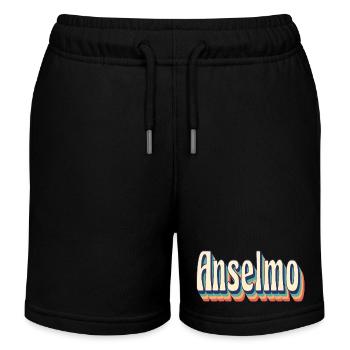 Vintage Anselmo Retro T-Shirt Gift T-Shirt - Kids Organic Sweat Shorts by Stanley/Stella - black - Front