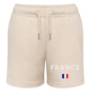 Drapeau de la France, fierté française - Short de jogging enfant bio Stanley/Stella - écru doux - Devant