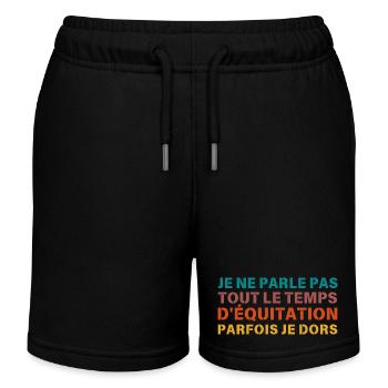 je ne parle pas que d equitation Retro - Short de jogging enfant bio Stanley/Stella - noir - Devant