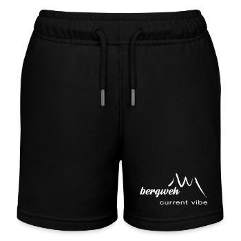 Current vibe: bergweh - Schrift weiß - Exklusiv - Kinder Organic Joggingshorts Mini Bolter von Stanley/Stella - Schwarz - Vorne