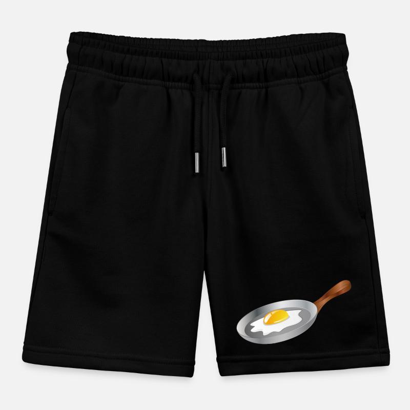 Fried egg in a pan – breakfast with retro charm Kids Organic Sweat Shorts by Stanley/Stella