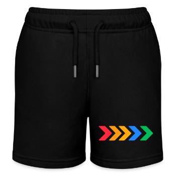 Flèches colorées - Progrès en cinq couleurs - Short de jogging enfant bio Stanley/Stella - noir - Devant