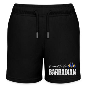 Barbadian Pride, Barbados Flag - Kids Organic Sweat Shorts by Stanley/Stella - black - Front