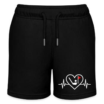 Golf Heart Sport Passion Flaggenball - Kinder Organic Joggingshorts Mini Bolter von Stanley/Stella - Schwarz - Vorne