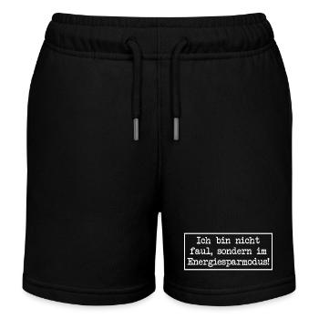 Ich bin nicht faul, sondern im Energiesparmodus! - Kinder Organic Joggingshorts Mini Bolter von Stanley/Stella - Schwarz - Vorne