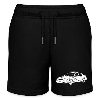 Police car chase grunge vector - Kids Organic Sweat Shorts by Stanley/Stella - black - Front