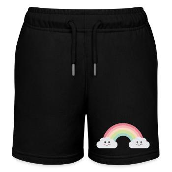 Nuages arc-en-ciel - Short de jogging enfant bio Stanley/Stella - noir - Devant