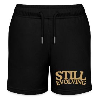 Still evolving growth retro saying design - Kids Organic Sweat Shorts by Stanley/Stella - black - Front