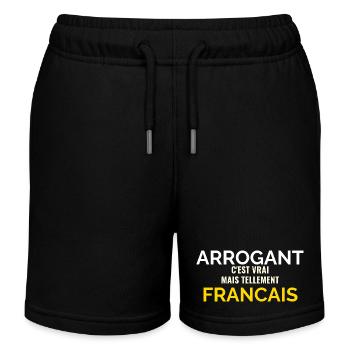 Tellement Français Humour Patriote - Short de jogging enfant bio Stanley/Stella - noir - Devant