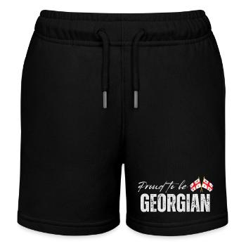 Fier de Géorgien, j’adore Georgia - Short de jogging enfant bio Stanley/Stella - noir - Devant