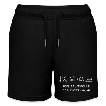 80% Baumwolle 20% Katzenhaar Katzen Shirt - Kinder Organic Joggingshorts Mini Bolter von Stanley/Stella - Schwarz - Vorne