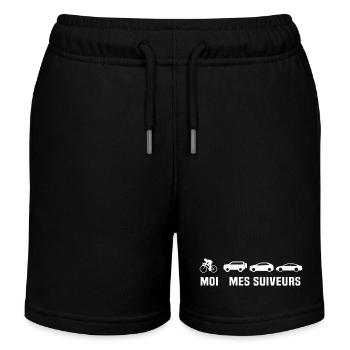 moi et mes suiveurs cadeau humour vélo - Short de jogging enfant bio Stanley/Stella - noir - Devant