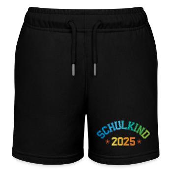 Schulkind 2025 Einschulung College Trikot - Kinder Organic Joggingshorts Mini Bolter von Stanley/Stella - Schwarz - Vorne
